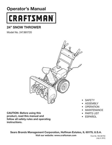Owner manual sears - manual,