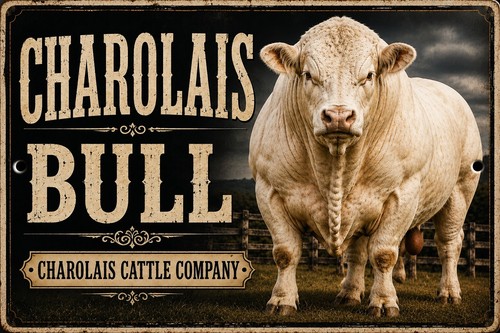 Charolais bull sign cattle - sign,