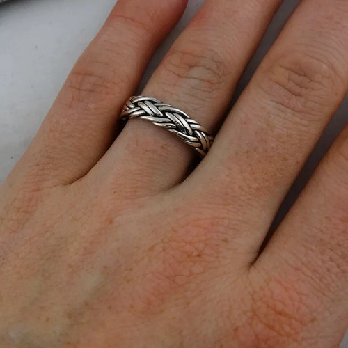 Rope design ring solid 925 - a,