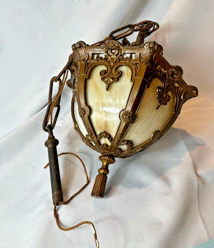 Antique slag glass light - antique,