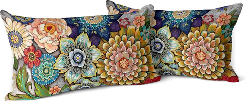 Boho floral throw pillow - floral,