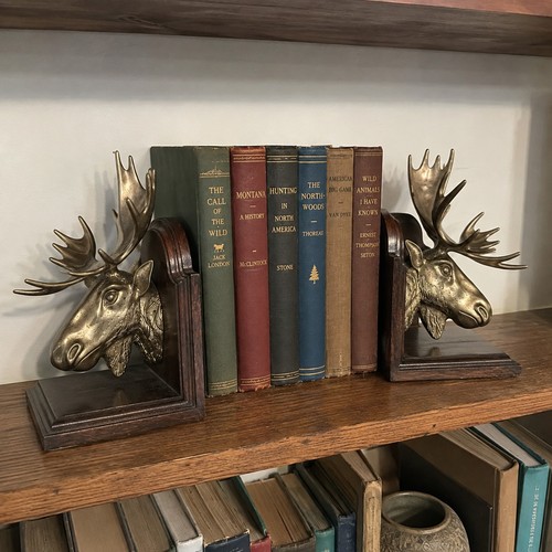 Vintage brass moose head - brass,