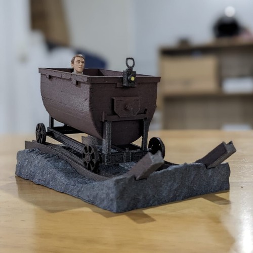 Mine cart diorama for in - for, 6