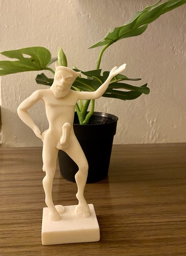Alabaster satyr statue - alabaster,