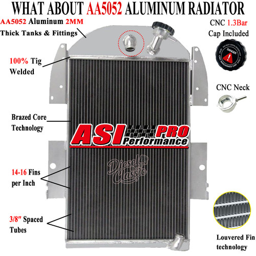 Row aluminum radiator fits - 3,