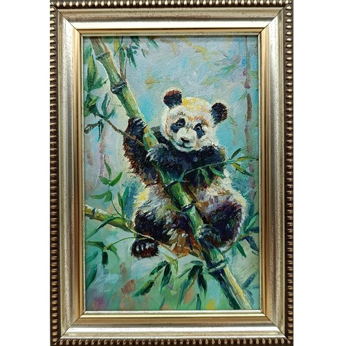 Panda original oil painting - original,
