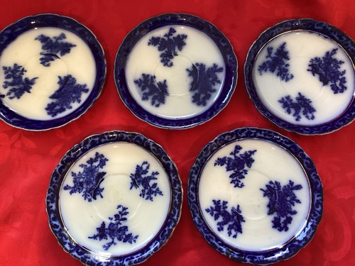 Antique flow blue - flow, saucers