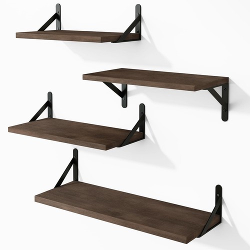 Pcs walnut floating shelves - floating,