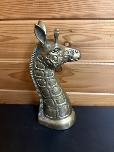 Brass bronze giraffe bookends - brass,