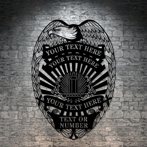 Custom police badge - police, badge,