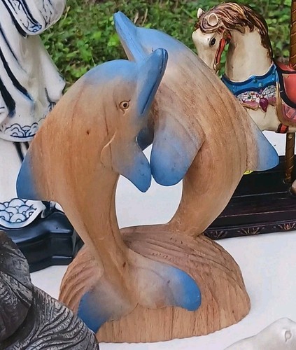 Hand carved wood - carved, leaping
