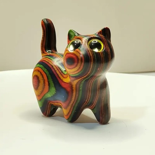 Hand painted wooden - hand-painted, cat