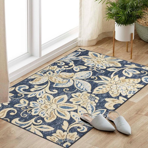 Blue beige 2x3 - beige, floral