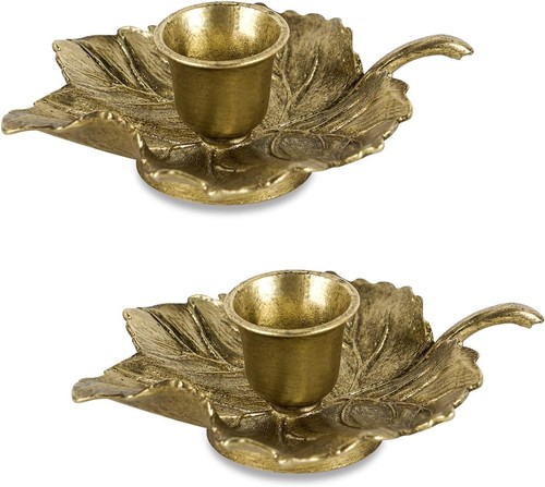 Gold candle holders set 2 - candle,