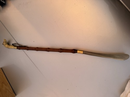 Vintage bamboo shoe horn - vintage,