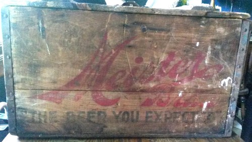 Antique wood beer crate case - crate,
