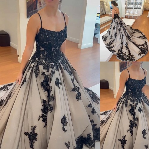 Black beach wedding dresses - black,