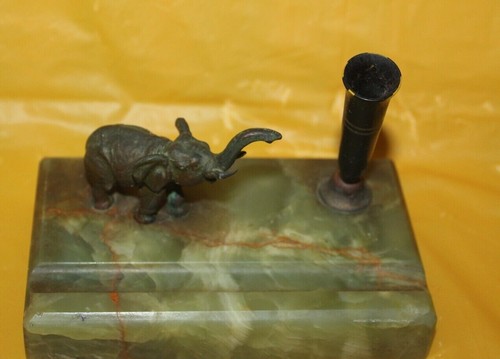 Vintage green marble base cast - green,