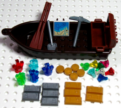 Lego pirate rowboat - pirate, treasure