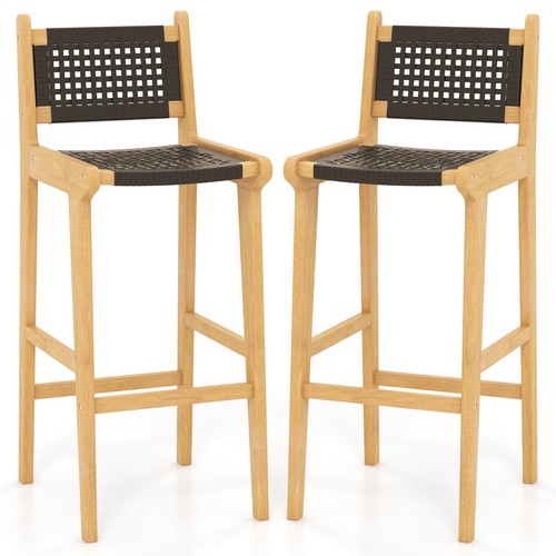 2pcs teak wood bar chair - 30",
