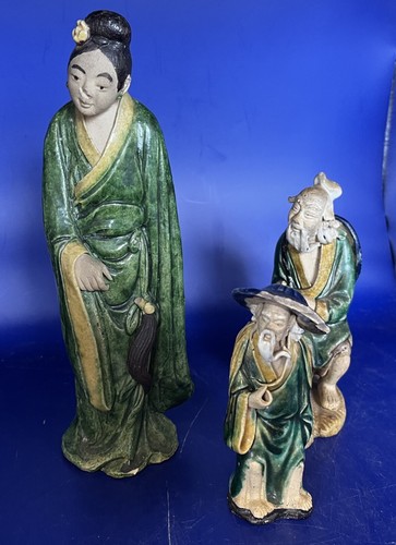 Three antique chinese - chinese, mudmen