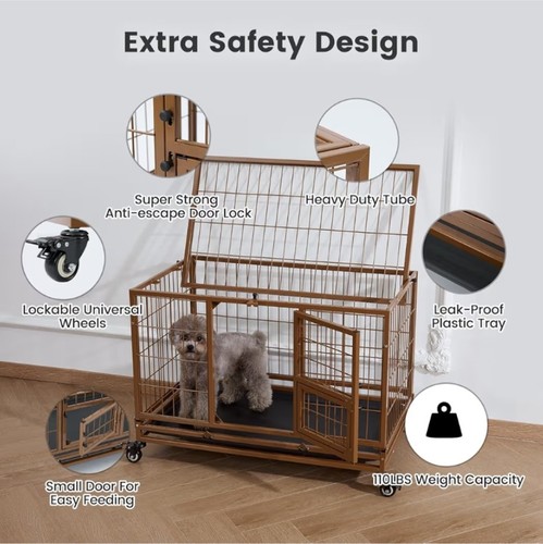 Metal indestructible dog - metal, crate