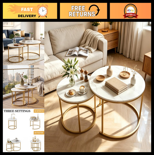 Nesting round coffee table set - nesting,