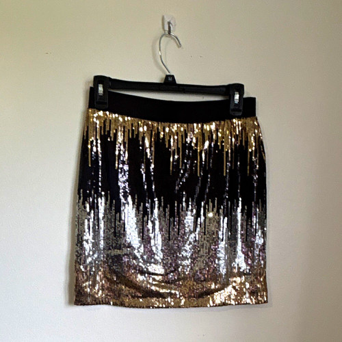 Metallic sequin mini skirt - sequin, s