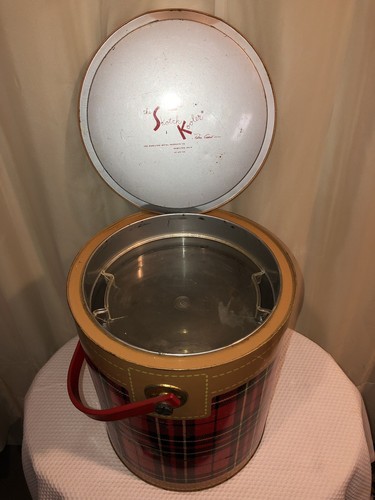 Vtg plaid metal cooler skotch - vtg,