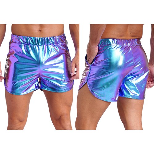 Men shiny metallic shorts - us,