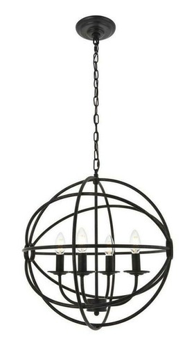 Chandelier dark brown - dark, globe