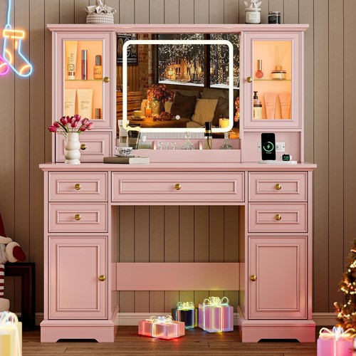 Vanity desk with lights large - vanity,