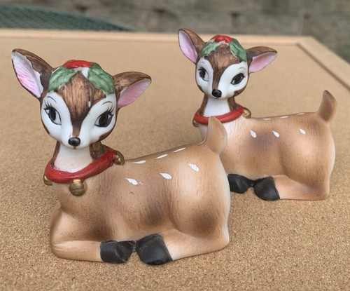 Vintage christmas ceramic deer - vintage,
