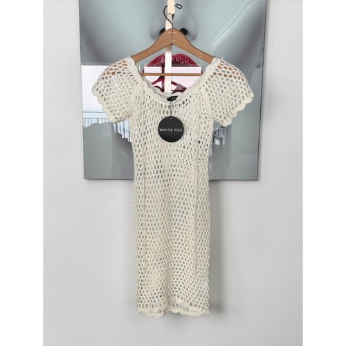 White fox crochet mini - fox,