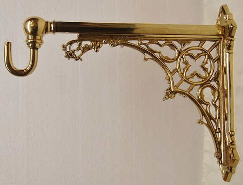 Ornate brass wall bracket - ornate,