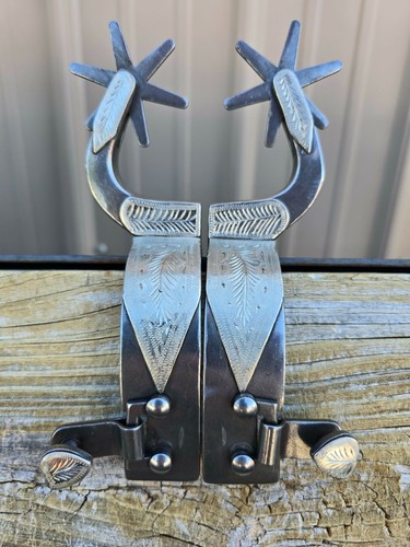 Stainless 6pt rowel long - 6pt, shank
