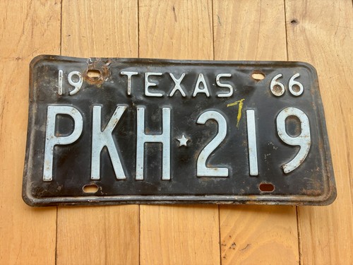 1966 texas license plate - license,