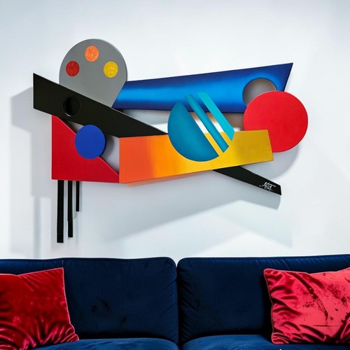 Abstract wood wall sculpture