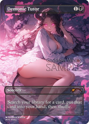 Mtg demonic tutor fanart - -,