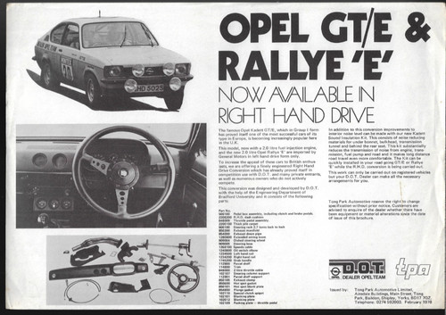 Opel kadett rallye gt - e, gt/e