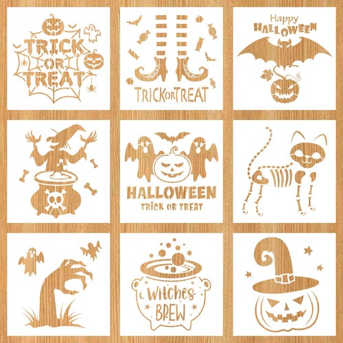 9pcs halloween stencils - halloween,