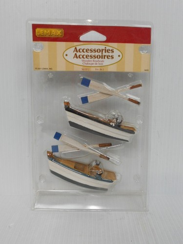 Lemax wooden row boats - lemax,