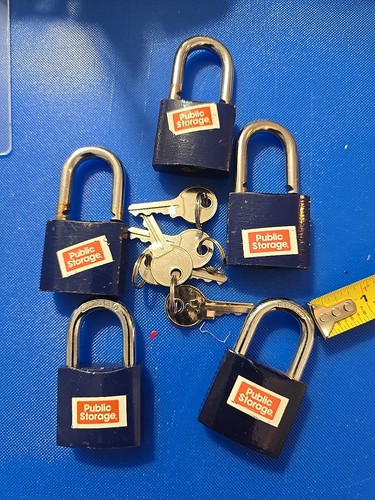 Blue public storage padlock - public,