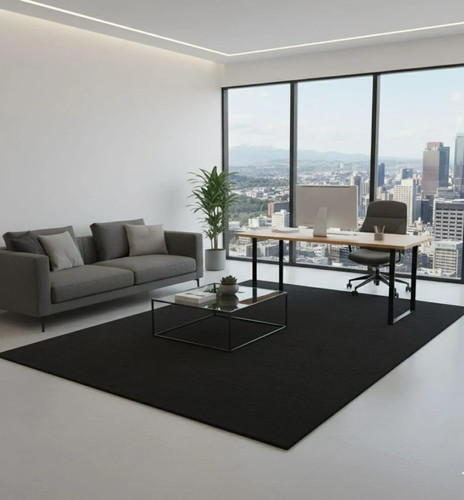 Hand tufted solid - hand-tufted, black
