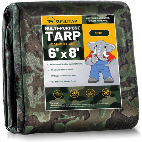 Durable 6x8ft camouflage tarp - durable,