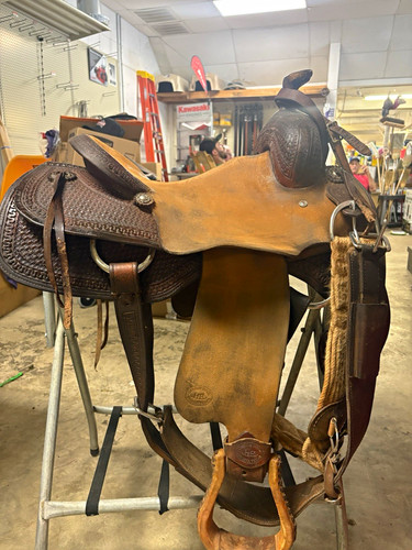 Brown leather roping - leather,