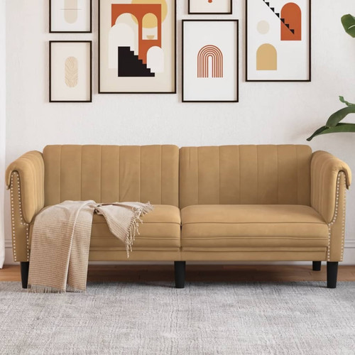 Sofa seater brown faux suede - brown,