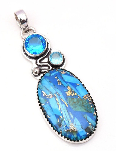 Copper turquoise gemstone - turquoise, 925