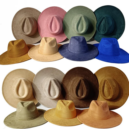 Fedora hat vegan suede wide - hat,