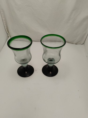 Hand blown mexican glass - glass, wine